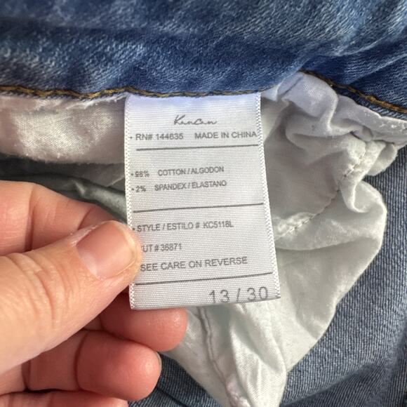 KanCan Clarie Mid Rise Boyfriend Ripped Button Fly Jeans Light Wash sz 13/30 - Picture 5 of 7